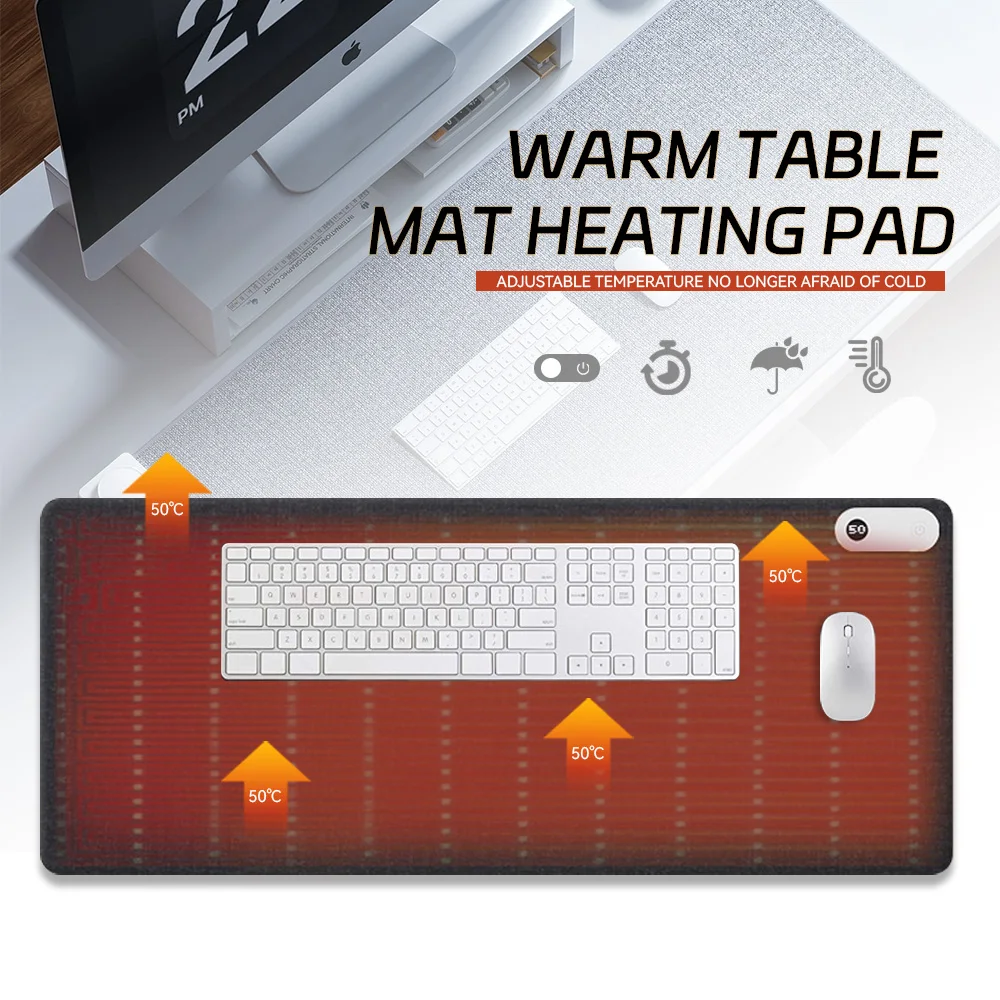 

Heated Desk Pad Electric Heating Pad Safe Extended Office Mouse Mat Winter Heating Desk Writing Pad Waterproof Mouse Mat