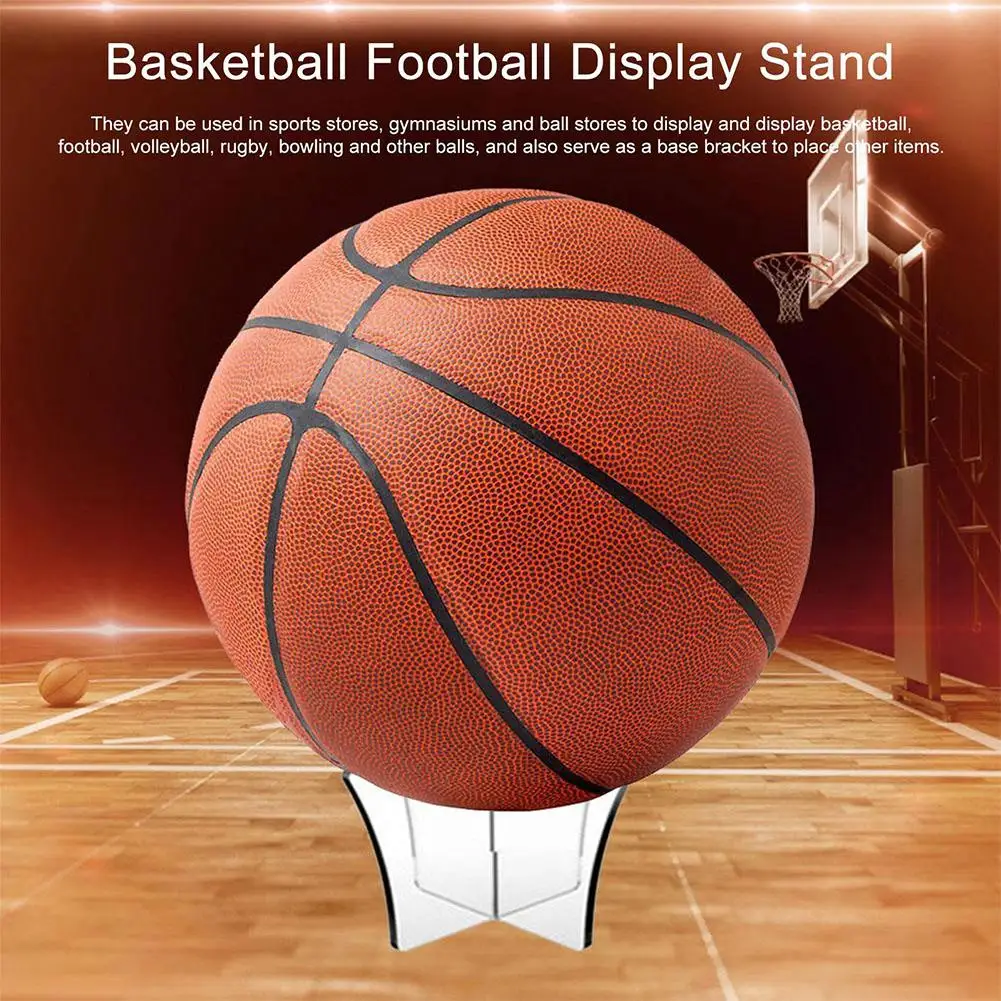 Transparent Ball Stand Basketball Football Volleyball Accessories Portable Detachable Adjustable Display Base Display Holde S4W6