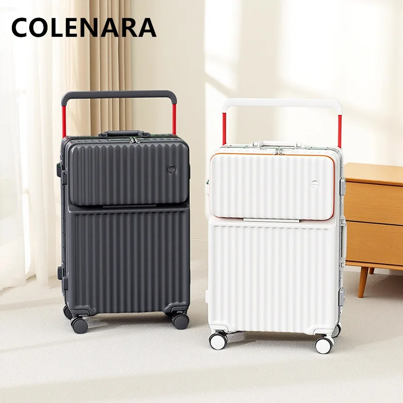 

COLENARA Cabin Suitcase Front Opening Laptop Boarding Case USB Charging Multifunctional Trolley Case 20"22"24"26 Inch Luggage