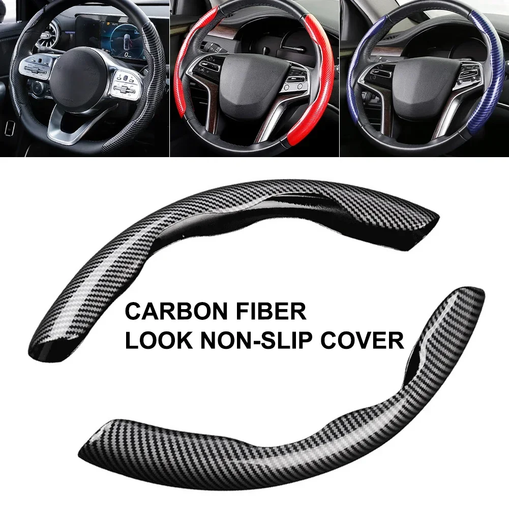 

Car Steering Wheel Cover For Audi Sline A3 A4 A6 A5 Q5 A1 Q7 Q3 TT SQ5 RS Carbon Fiber Anti Slip Cover Car Interior Accessories