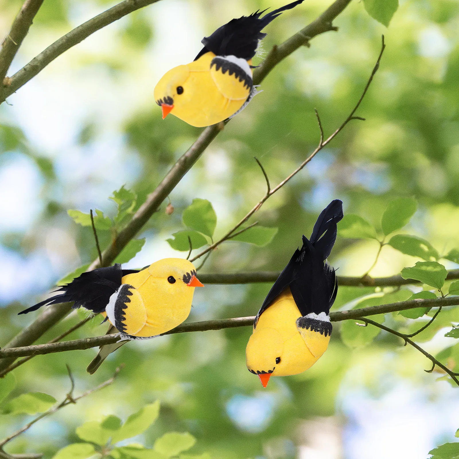 

6 Pcs Birds Realistic Bird Figurines Artificial Decorative Lightweight Clip-on Garden Indoor Ornament Statue