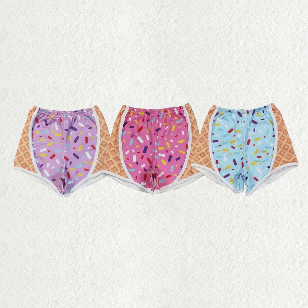 

SS0572 Summer Wholesale RTS kids clothes girl Ice Cream Purple orange yoga shorts New Arrival Shorts Boutique baby girl clothes