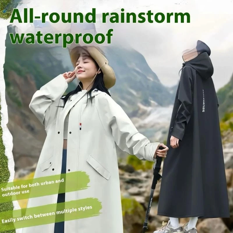 

NPY Waterproof Full Bod One-Piece Rain Suit Long Adult Raincoat with Hood and Zipper Riding Raincoat for Hiking Motorbike Travel