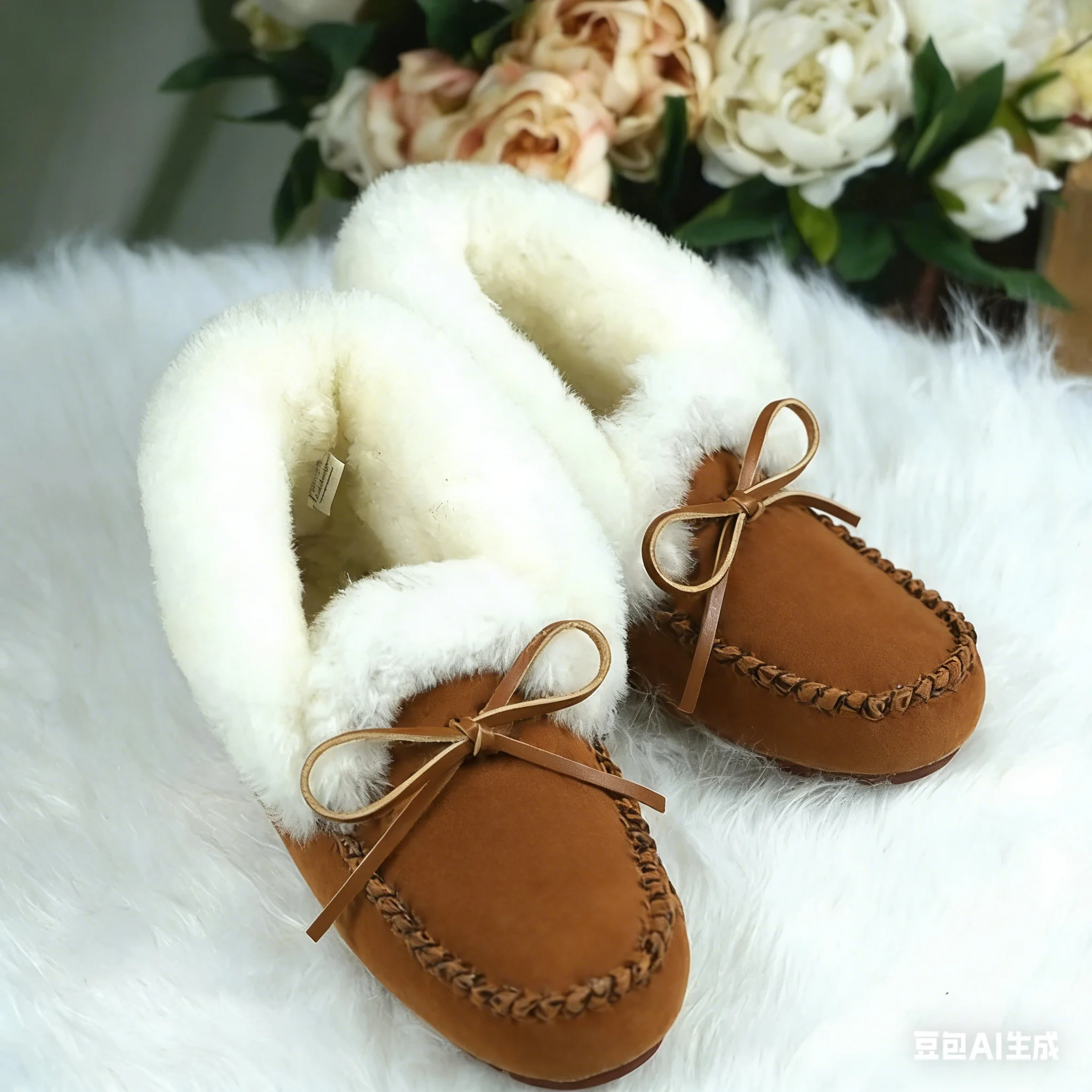 Top Moccasins Loafers Soft Genuine Leather Shoes Women 100% Natural Fur Shoes Leisure Flats Female Casual Footwear Snow Boots