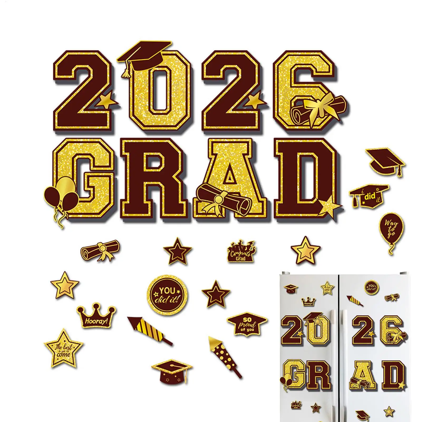 

Магниты для украшения автомобиля 2026 Grad, 24 штуки, многоразовые магнитные наклейки для автомобиля, холодильника, гаражных ворот, парадов, круизов