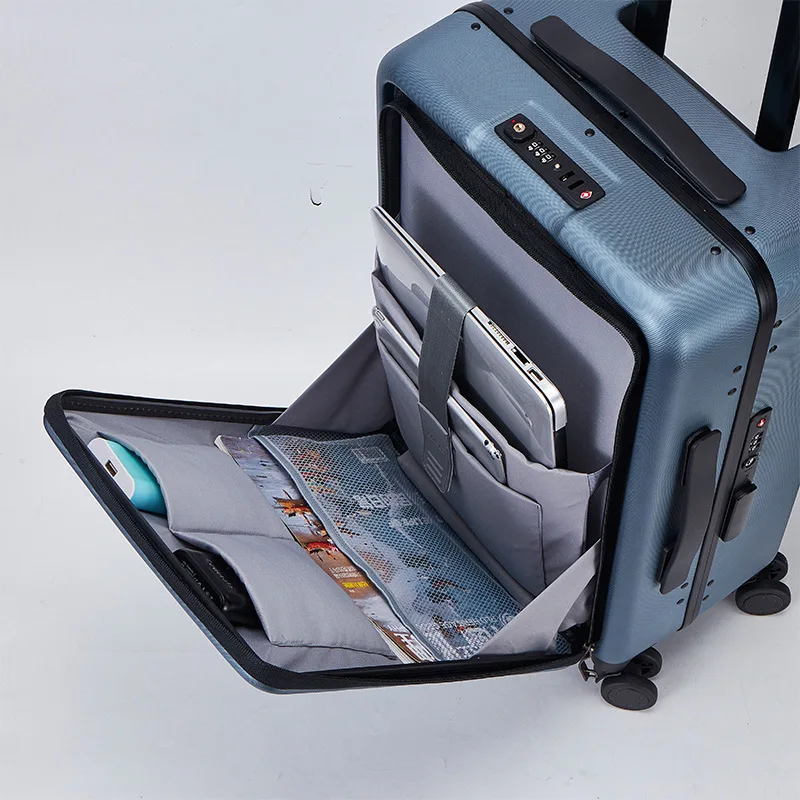 Front Open Luggage Compartment Universal Wheel Business Side Open Travel Case Computer Boarding Case Travel Trolley Case 20