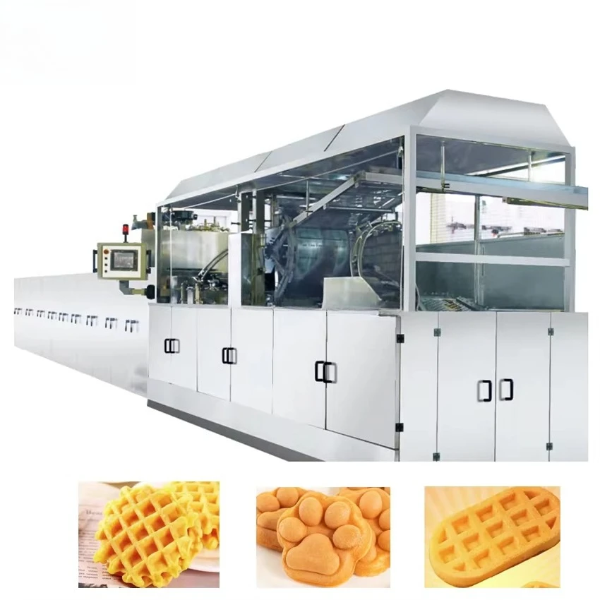 FOODLINE Automated Batter Feeding Waffle Production Line Continuous Batter Supply Waffle Equipment For Factory Workshop