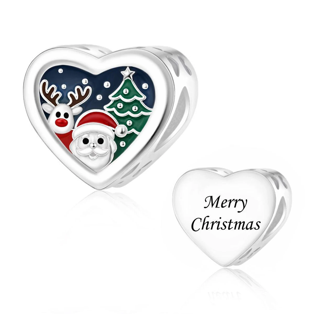Pan Charms Schneemann, Weihnachtsmann, Rentier, Pinguin, Bär, Geschenkbox-Anhänger, Charm für Heiligabend, Familien- und Geburtstagsgeschenk, Schmuck für Sie, Frauen