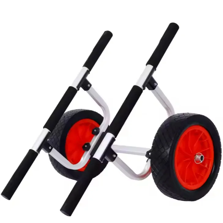 

150LBS Adjustable Aluminum Kayak Cart, Canoe Cart with No Flat Wheels or Pneumatic Wheels
