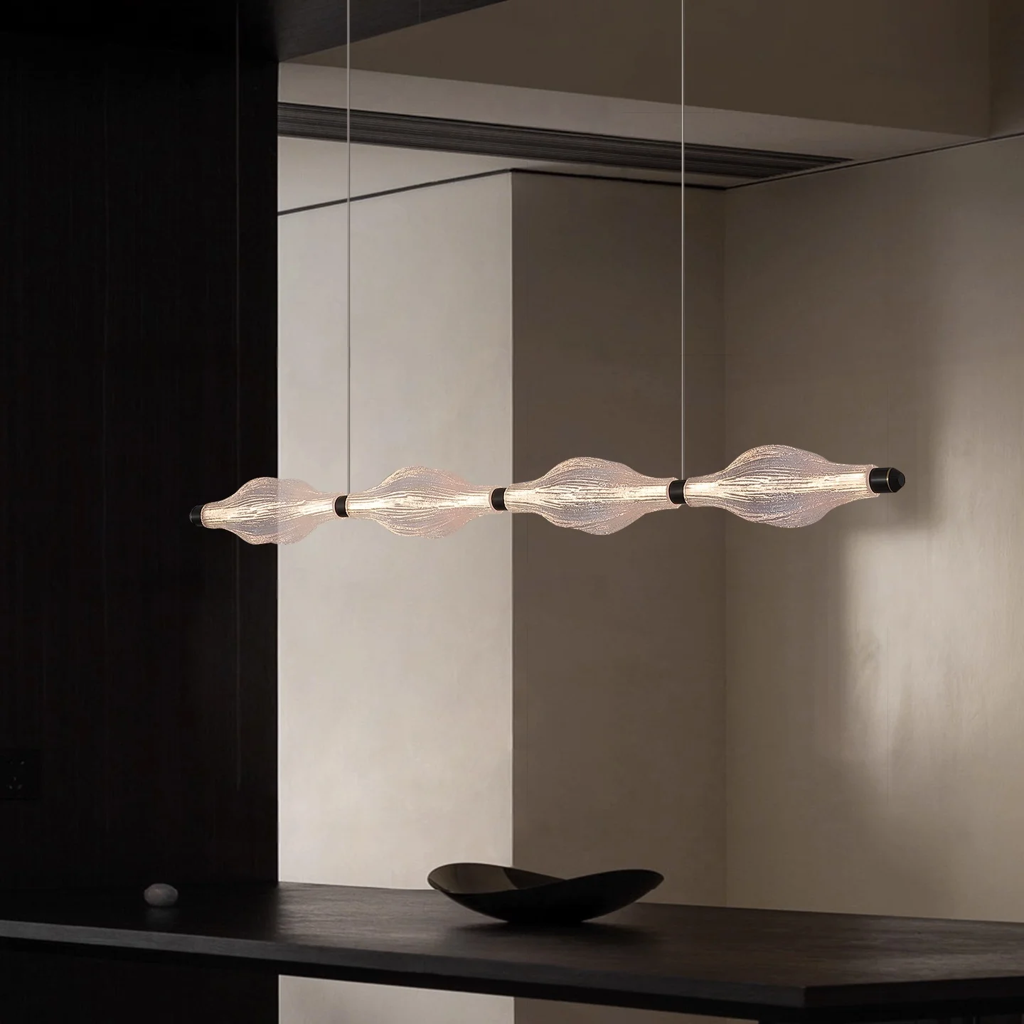Italian Minimalist Restaurant Bar Pendant Light Modern Island Counter Resin 2025 New Designer Straight Strip Pendant Light Led