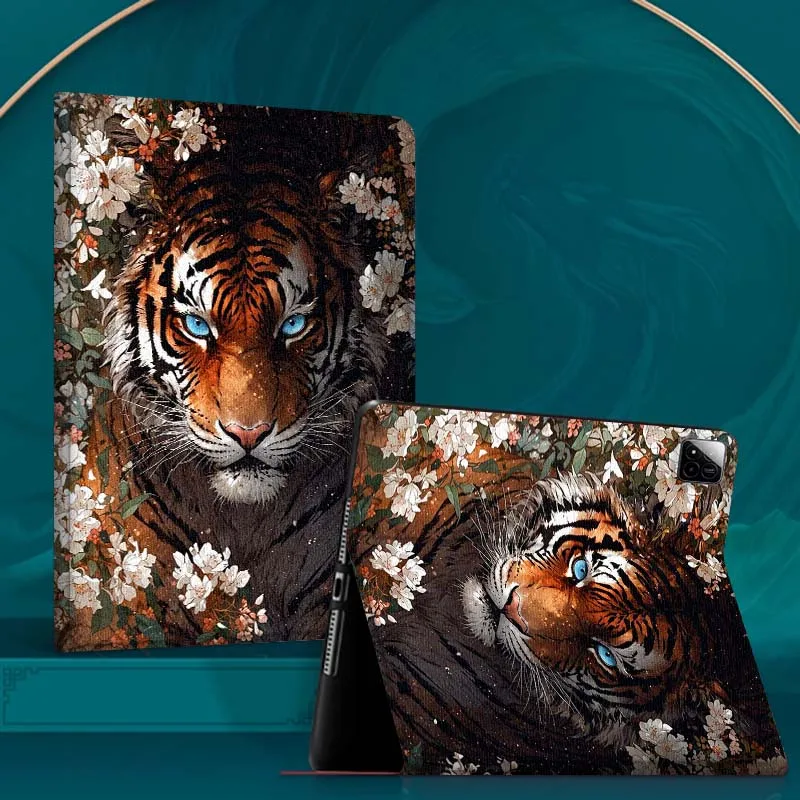 

Tiger Popular Art Flower Tablet Case For Xiaomi Redmi Mi Pad 4 5 6 6s 7 7s SE Pro 2 11 Plus Max 12.4 11.2 12.5 8.7 inch