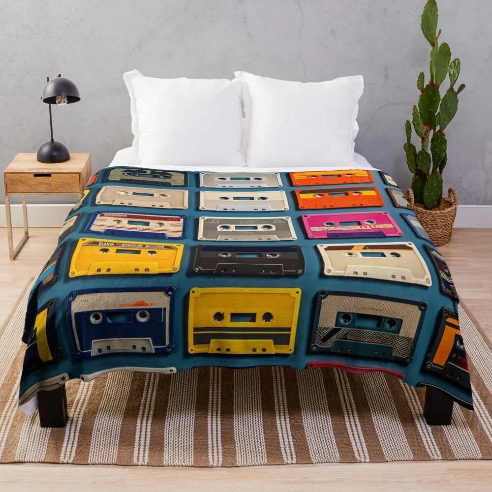 

Cassette: Ethereal Echoes Throw Blanket Blankets For Sofas Stuffeds Blankets