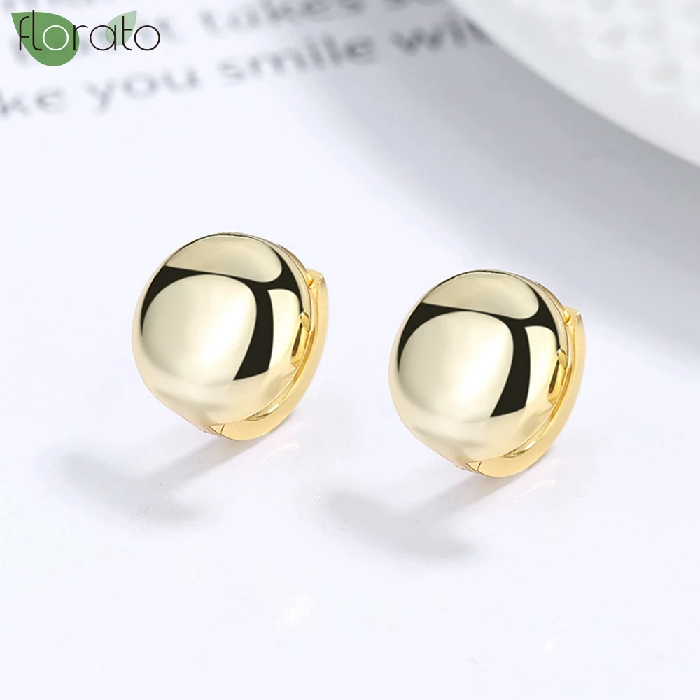 925 Sterling Silver Needle Personality 11mm Ball 18K Gold Earrings Vintage Punk Hoop Earrings for Women Party trend Jewelry Gift