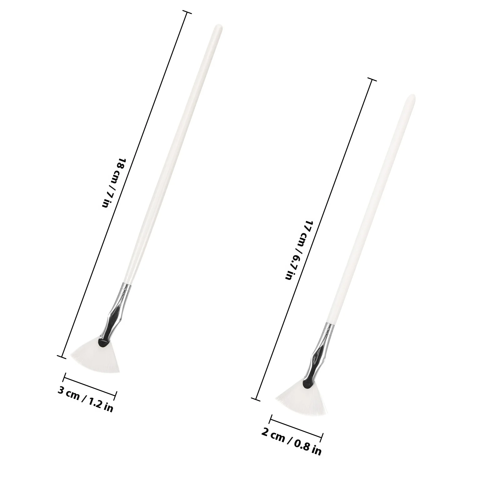 2Pcs Fan Lash Brush Mascara Eyebrow Eyelash Curved Makeup Tools Lightweight Portable for Travel Use Mascara Brush