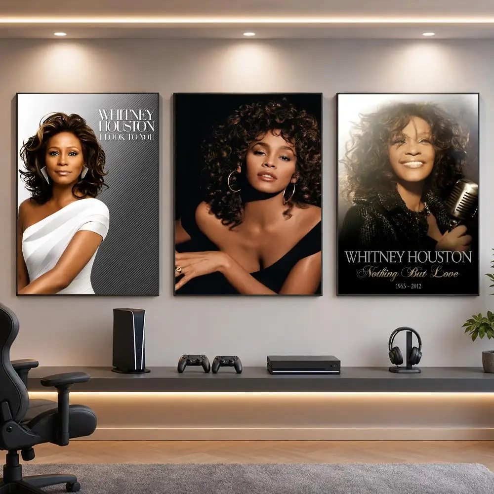 Singer W-Whitney Houston Pop Soul Legend Poster HD Removable Wall Art Gift Bedroom Lounge Dorm Office Gaming Cafe Bars
