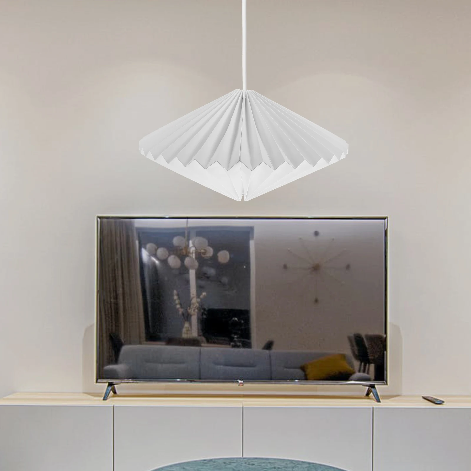 

Folding Lampshade Modern Style Paper Hanging Light Cover Durable Long Service Life Housewarming Gift Lighting Accessories