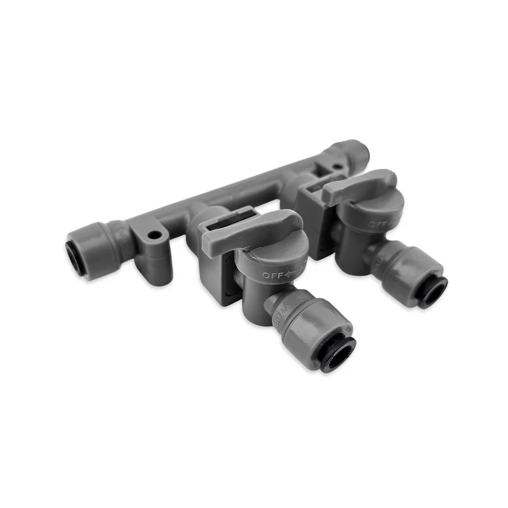 KegLand 8mm (5/16) Duotight X 2/4/6 Way Manifold Plastic Hose Connector with Check Valves & Isolation Valves