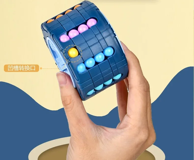 3D Zylinder Cube Spielzeug Magische Bean Gyro Drehen Rutsche Puzzle Spiele Stress Lindern Kinder Pädagogisches Montessori Infant Spielzeug Geschenk – Detail 2
