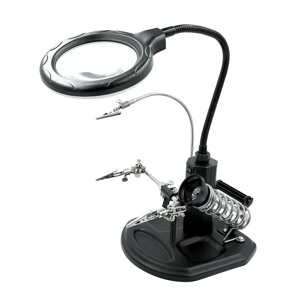 Hand Soldering Tool PCB Holder Metal Arms Helping Hands Welding Workshop Station Helping Desktop Magnifier Soldering