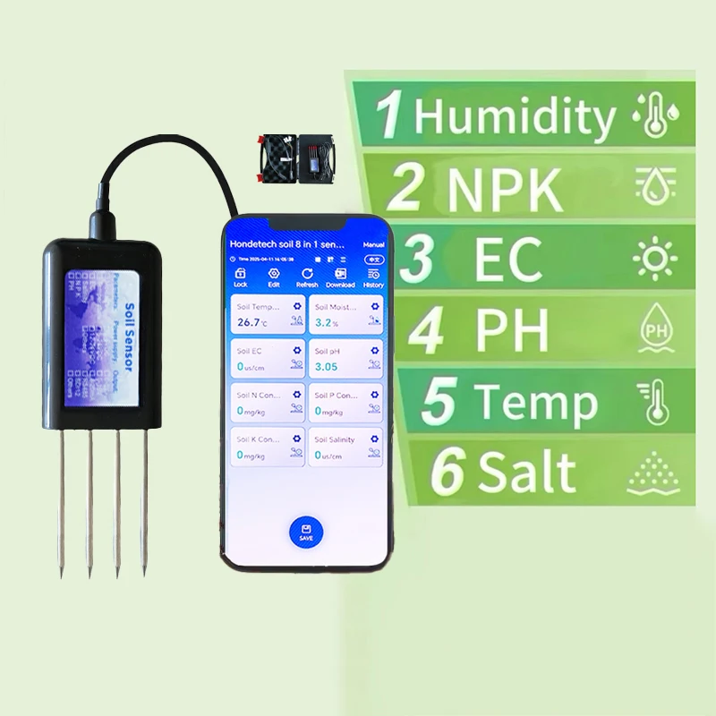 

Sprint Professional Soil Sensor Universal Serial Bus Soil NPK/PH/EC Analyzer Agricultural Water Nutrition Sensor
