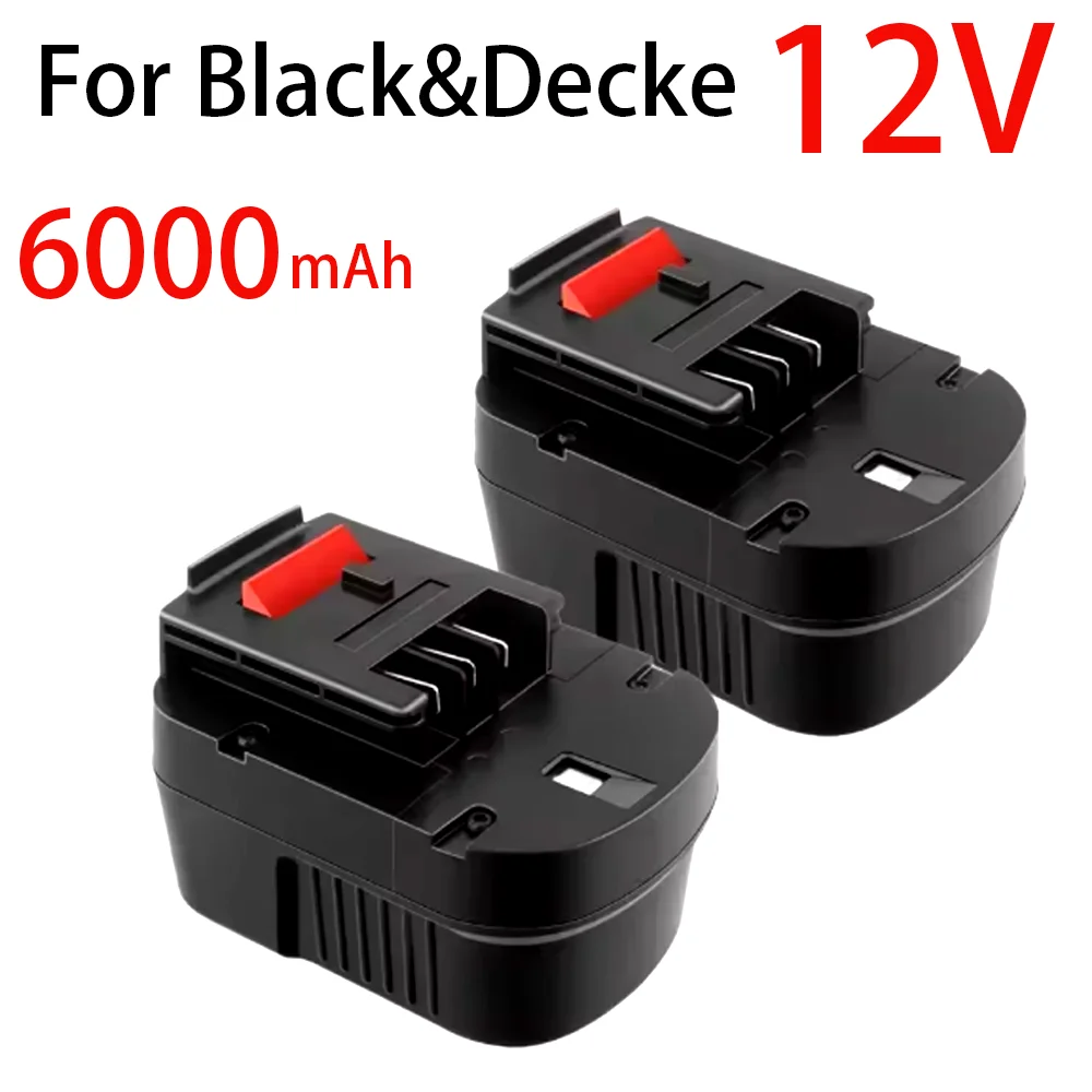 

Replacement Battery 12V Ni-MH For Black&Decker A1712 A12 A12-XJ A12EX B-8315 BD1204L FS120B HPB12 Power Tools 6000mAh