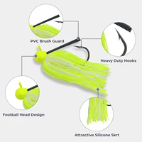 9KM Chatterbaits Rubber Jig Football Jig Head Lure PVC Blades Swimbait Fishing with Silicone Skirts for Bass Fishing Saltwater 2