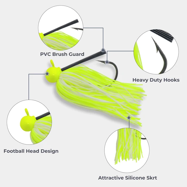 9KM Chatterbaits Rubber Jig Football Jig Head Lure PVC Blades Swimbait Fishing with Silicone Skirts for Bass Fishing Saltwater 2 9KM Chatterbaits Rubber Jig Football Jig Head Lure PVC Blades Swimbait Fishing with Silicone Skirts for Bass Fishing Saltwater 2