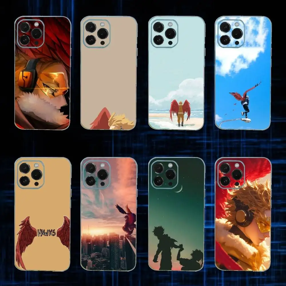 

Anime My Hero H-Hawks Phone Case For iPhone17,16,15,14,13,12,11 Plus,Pro Max Soft Transparent Cover