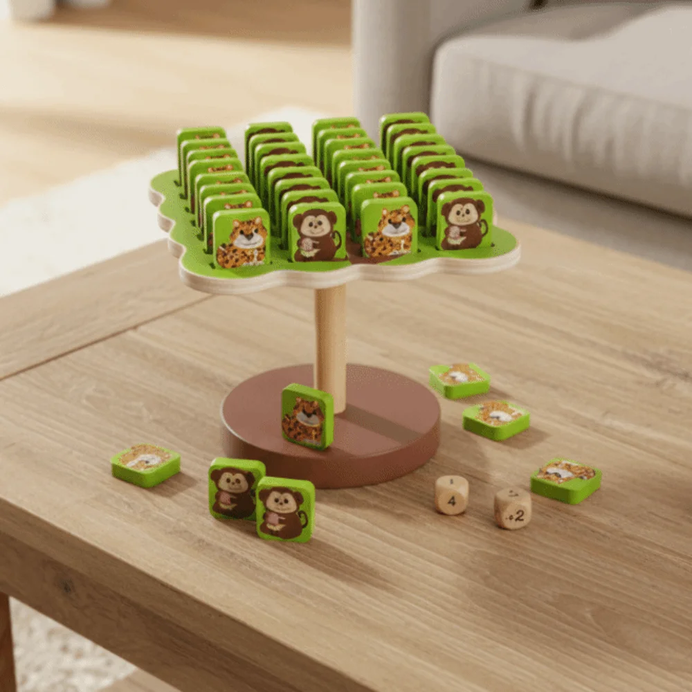 Family Games Animal Balance Tree Board Game Concentration Balancing Monkey Math Thinking Training Balance Puzzle
