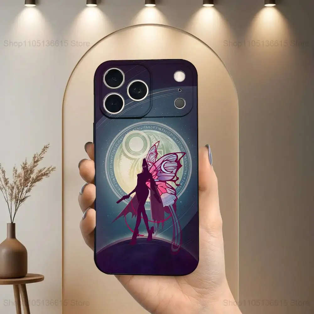 Gioco B-BAYONETTA-ES Custodia fantastica per iPhone 17,16,15,14,13,12,11 Air,Plus,Pro Max, XS,X,XR,SE,Mini,8,7, Cover morbida in silicone nero