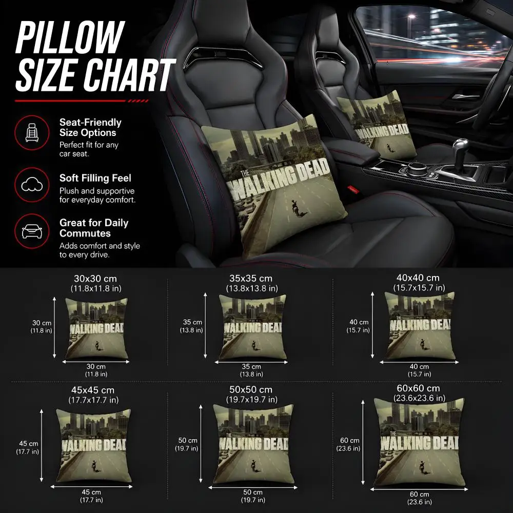T-The Walking Dead Movie  Soft Plush  Double Print and Invisible Zipper for Sofa Home Car Use Cushion Cover