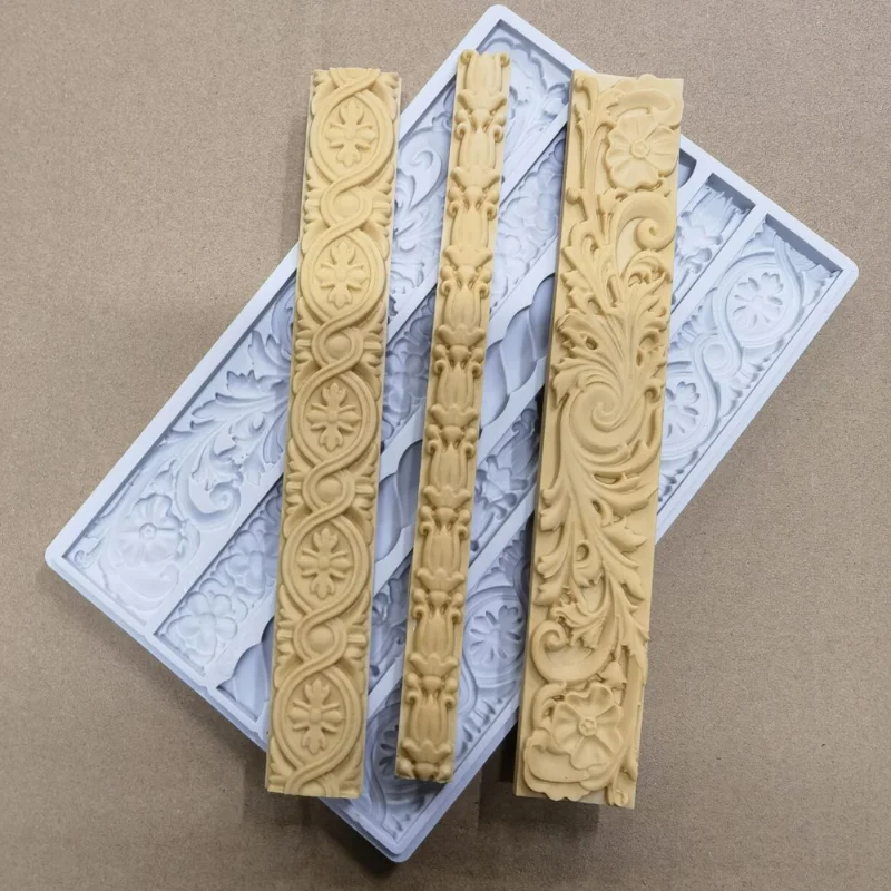 Molde de silicone para modelagem de corda torcida em relevo, padrão trançado, decoração de aro de bolo, faça você mesmo, ferramenta de cozimento de bolo, tira de moldes de decoração de renda