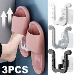 Self-adhesive Slipper Hooks Slippers Racks No-punch Wall Mounted Shoes Storage Rack Drying Hanger Bathroom Shoe Hook Accessories