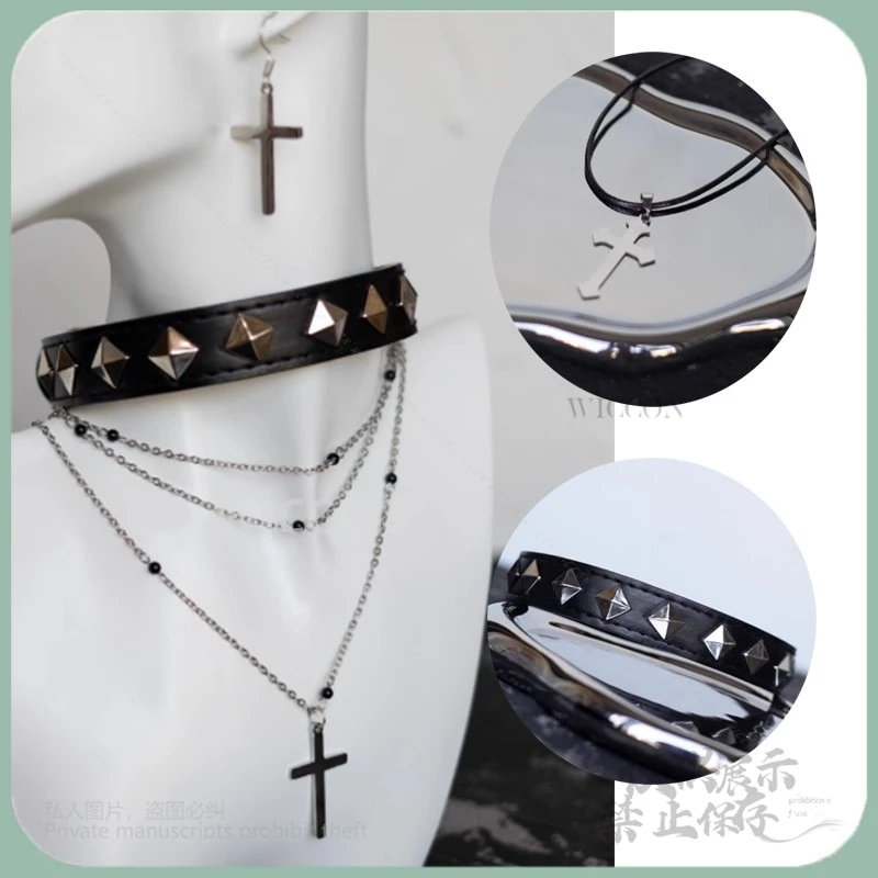 

Anime Attackk ON Titann Tonjin Y2K Jirai Kei Necklaces accessories collars earrings ear clips Cosplay Costume Birthday Gifts