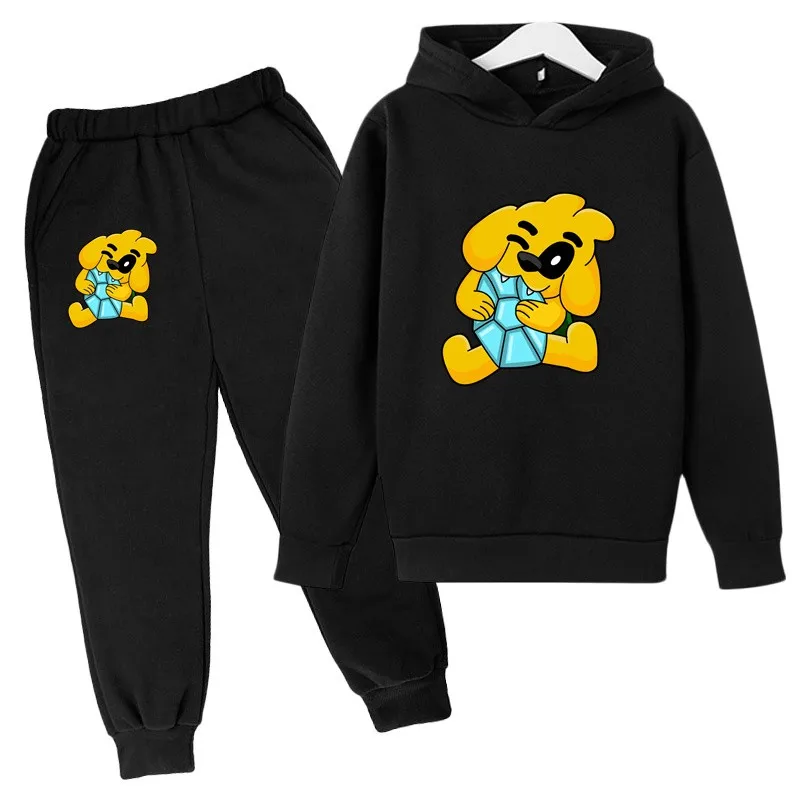 Mike Dog Print musim semi musim gugur lucu Pullover Hoodie + celana 2pcs tracksuit 2-13 tahun anak laki-laki anak perempuan kasual set anak-anak