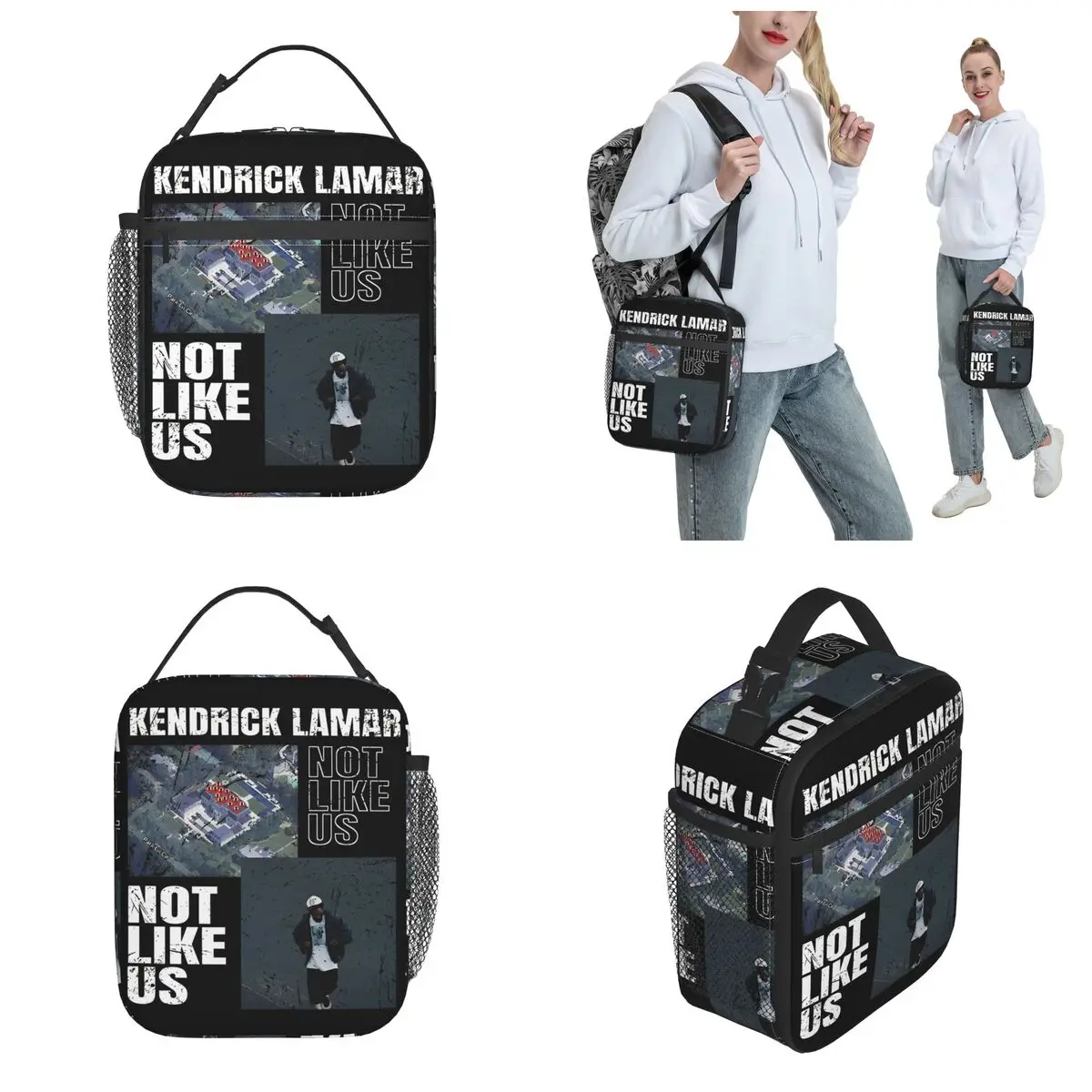 Kendrick Lamar Not Like Us Old School Insulated Lunch Bag Storage Food Box Portable Thermal Cooler Lunch Box For Work