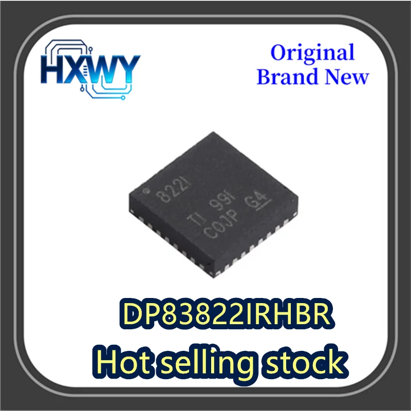 

(5/50 pieces) DP83822IRHBR silkscreened 822I VQFN-32 Ethernet wireless transceiver controller brand new and original.