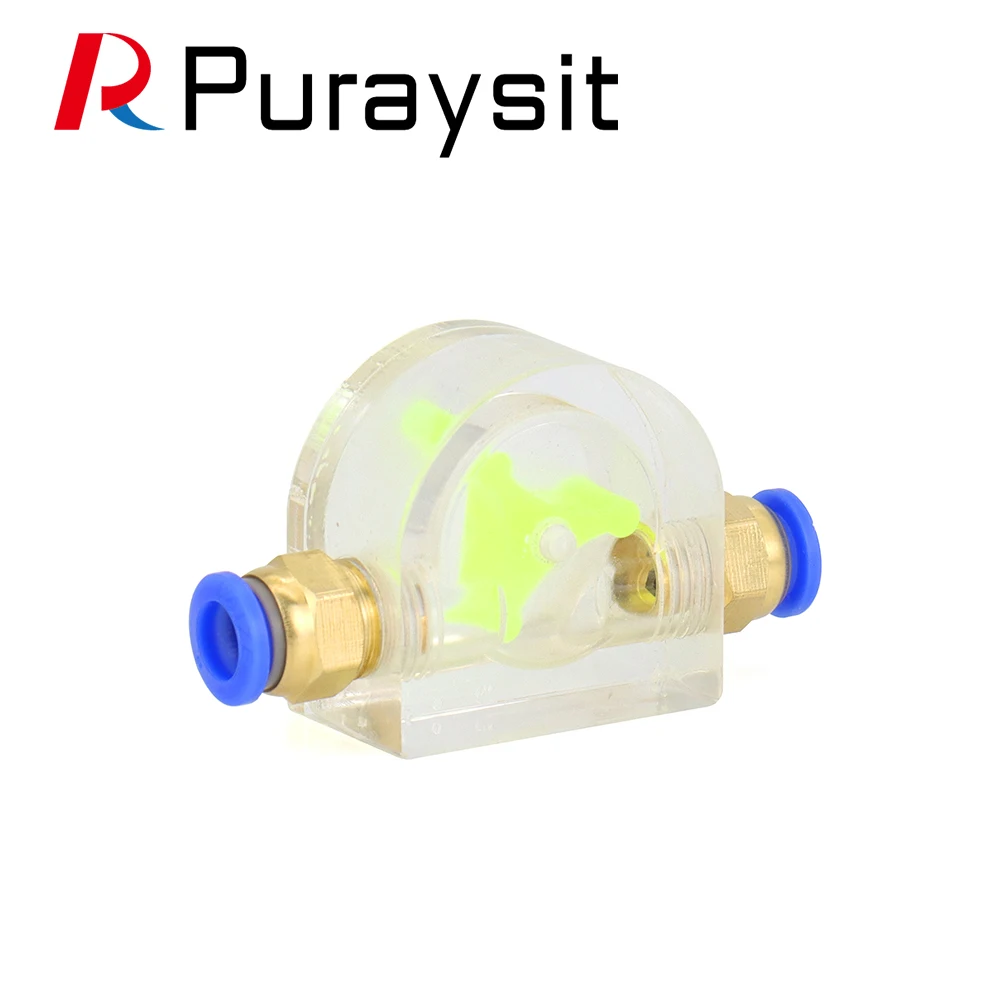 Puraysit Water Flow Meter Monitor Indicator G1/4 Spindle Motor Água-Cooled Caminho Sistema conectado a tubulação de água de 8mm