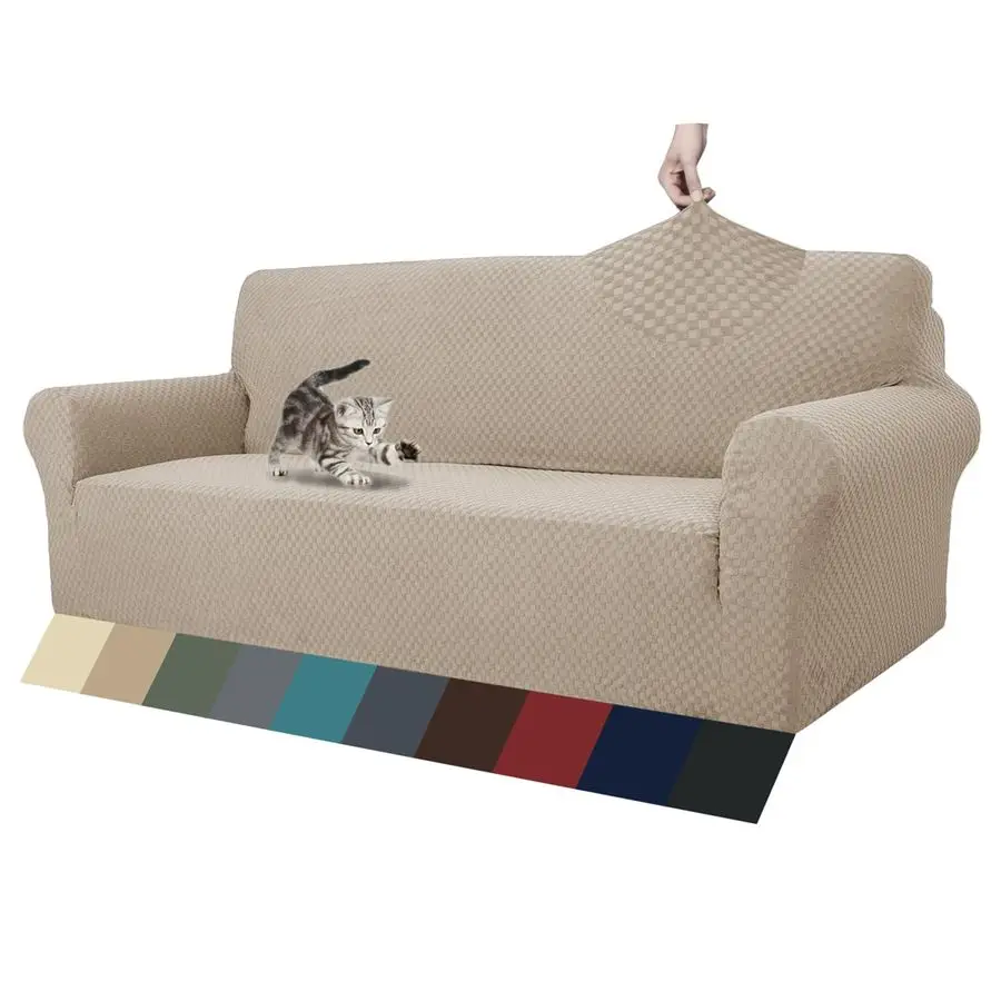 

Цельные жаккардовые чехлы для диванов для 3 подушек для гостиной, эластичные чехлы для диванов, домашние животные, собаки, удобные противоскользящие утолщенные Sli