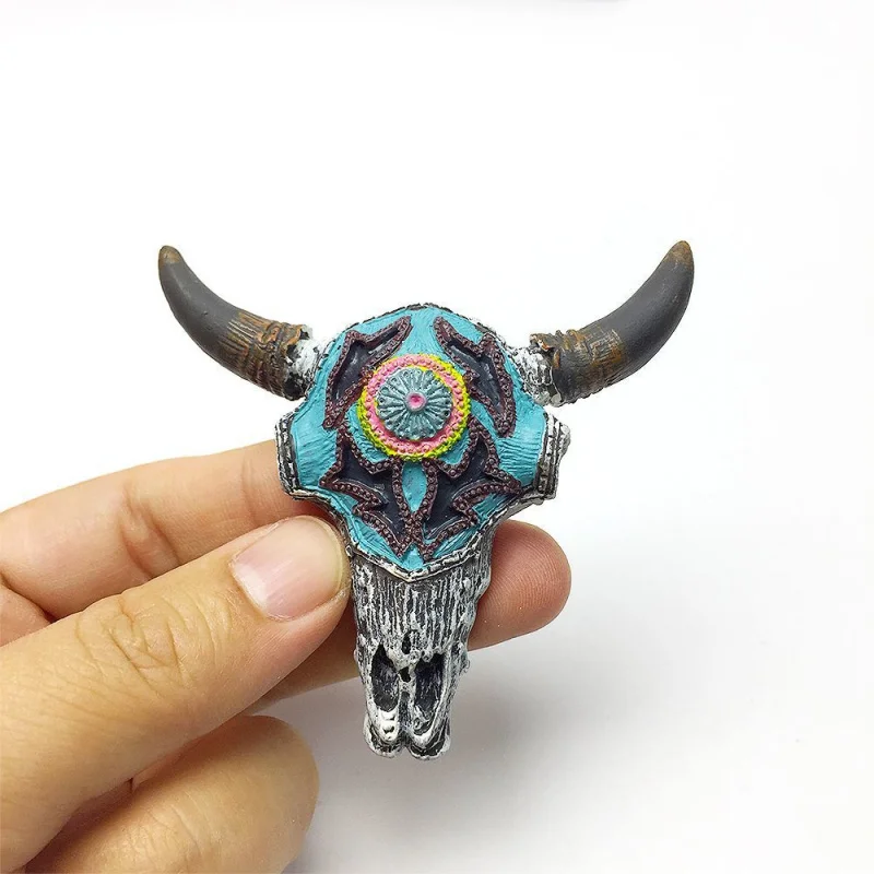 American Western Retro Cowboy Style Bull Head Refrigerator Magnet Creative Home 3D Decoration Collectible Gift