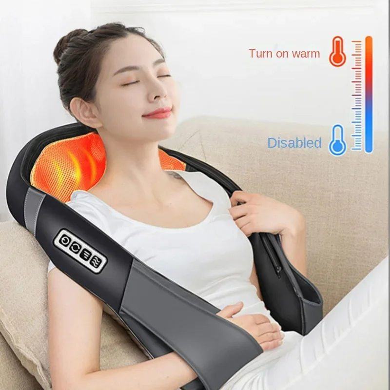 

Versatile Red Heat Massage Shawl for Neck Shoulders & Back Perfect for Home and Car Use Therapeutic Warmth for Pain Relief