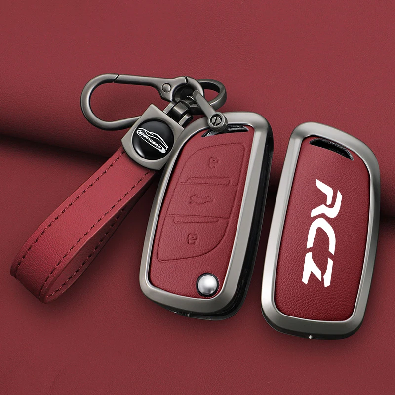 Car Logo Key Case For Peugeot RCZ GTLine 207 407 407 408 308 408 508 2008 3008 4008 50000 Zinc Alloy Keychain Shell Accessories