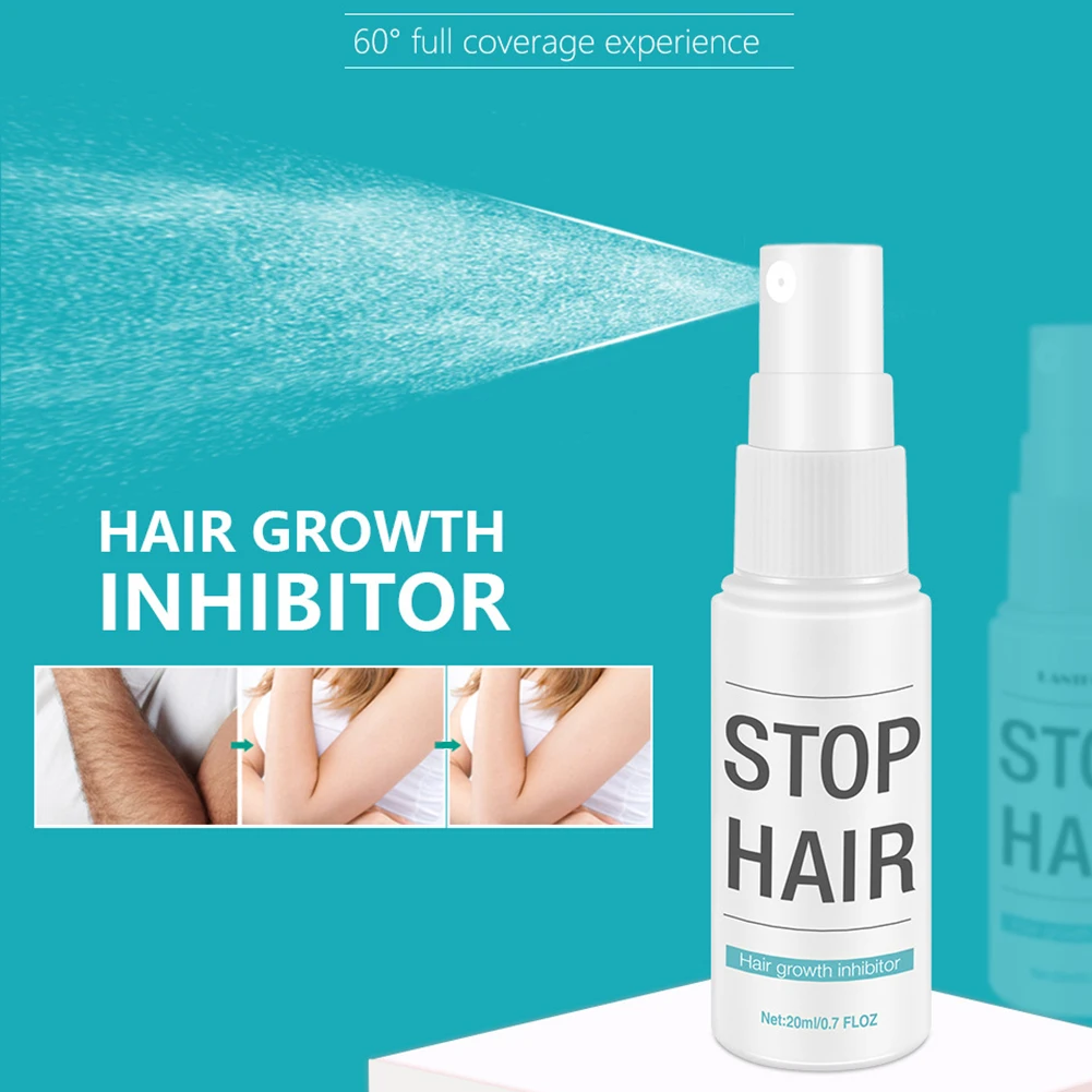 20ml Hair Growth Stop Spray Hair Growth Inhibition Liquid Spray Moisturizing Nourishing Hair Inhibitor For Full Body Leg Arm