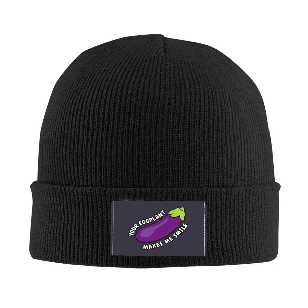 Funny Food Porno Eggplant Joke Bonnet Hat Knit Hat Men Women Cool Unisex Winter Warm Skullies Beanies Caps