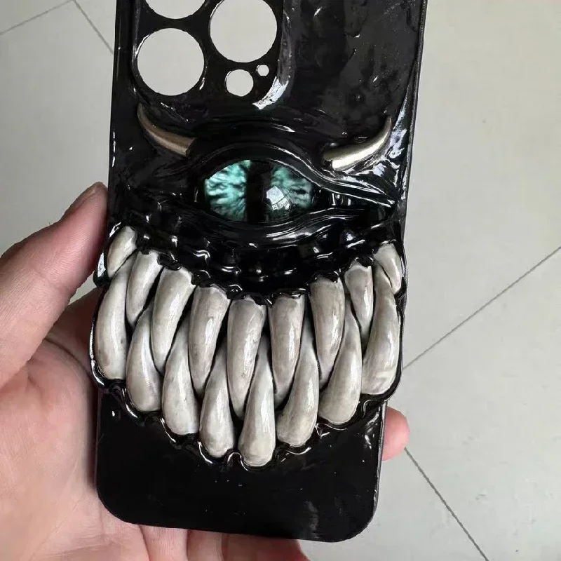 4002 Original Handmade Cthulhu Halloween Gift Customized Phone Case 3D Teeth Cthulhu Eyes Horror Gothic Punk Dark  Phone Case