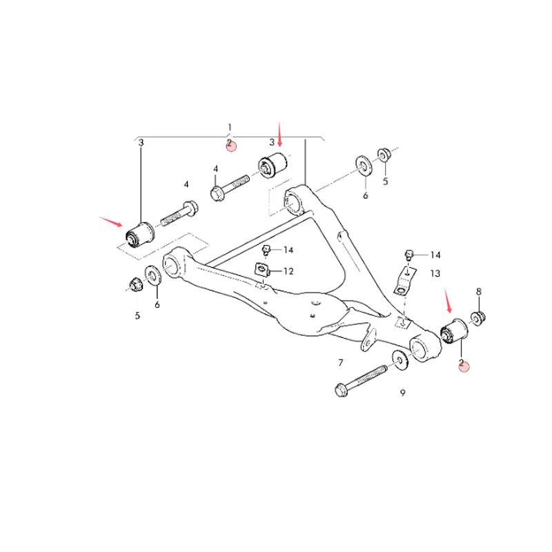 Boccola automatica 3Y0505545 Boccola del braccio di controllo inferiore posteriore per Bentley Mulsanne