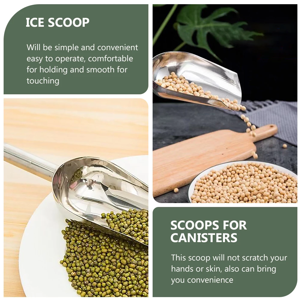 

Cube Stick Scooper Maker Stainless Steel Scooper For Ice Maker Food Canisters Ice Scoop Containers Dog Kitchen Bar Tools