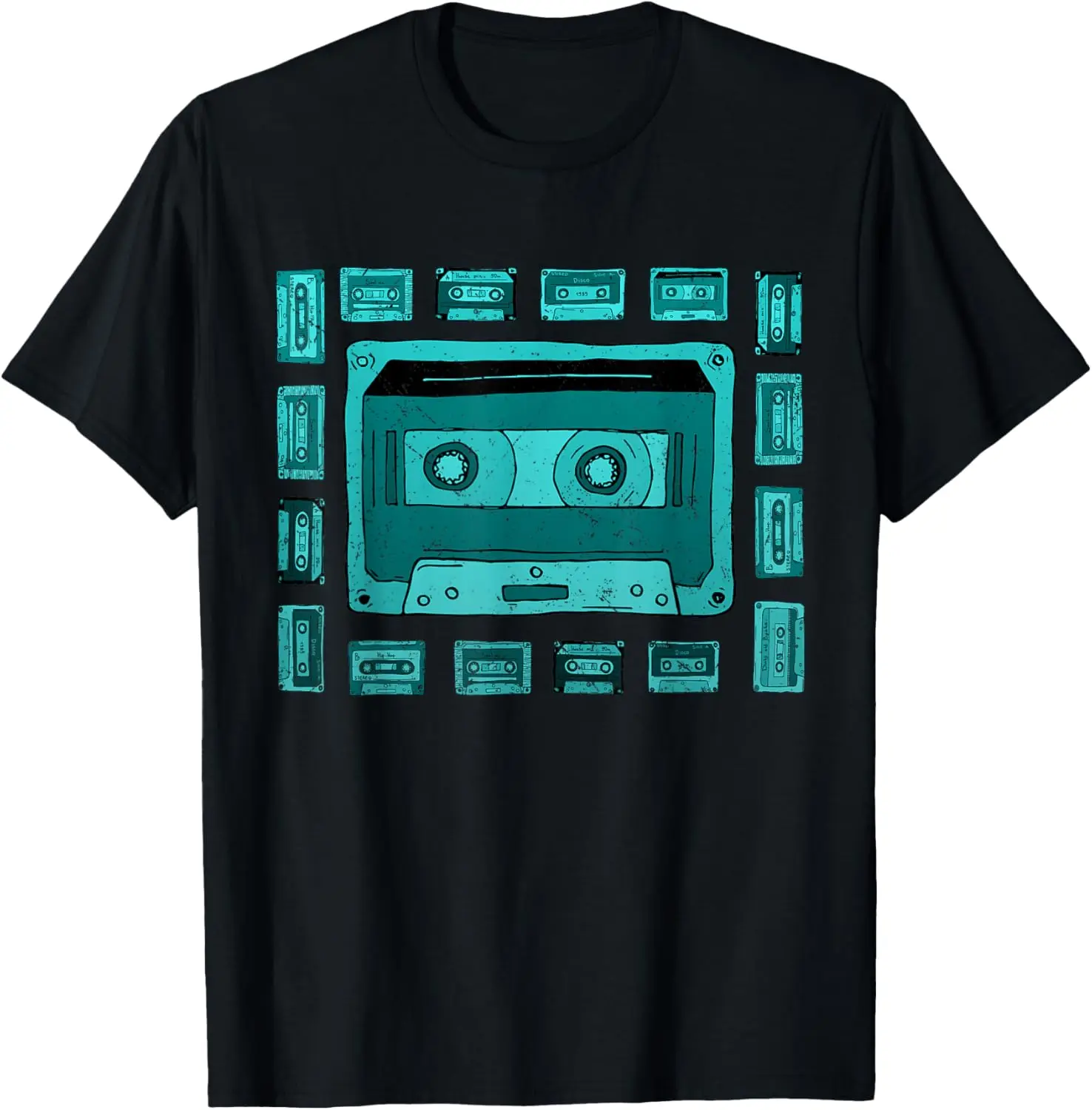 Light Teal Aqua Old School Tapes Teal Aqua Color T-shirt graphique
