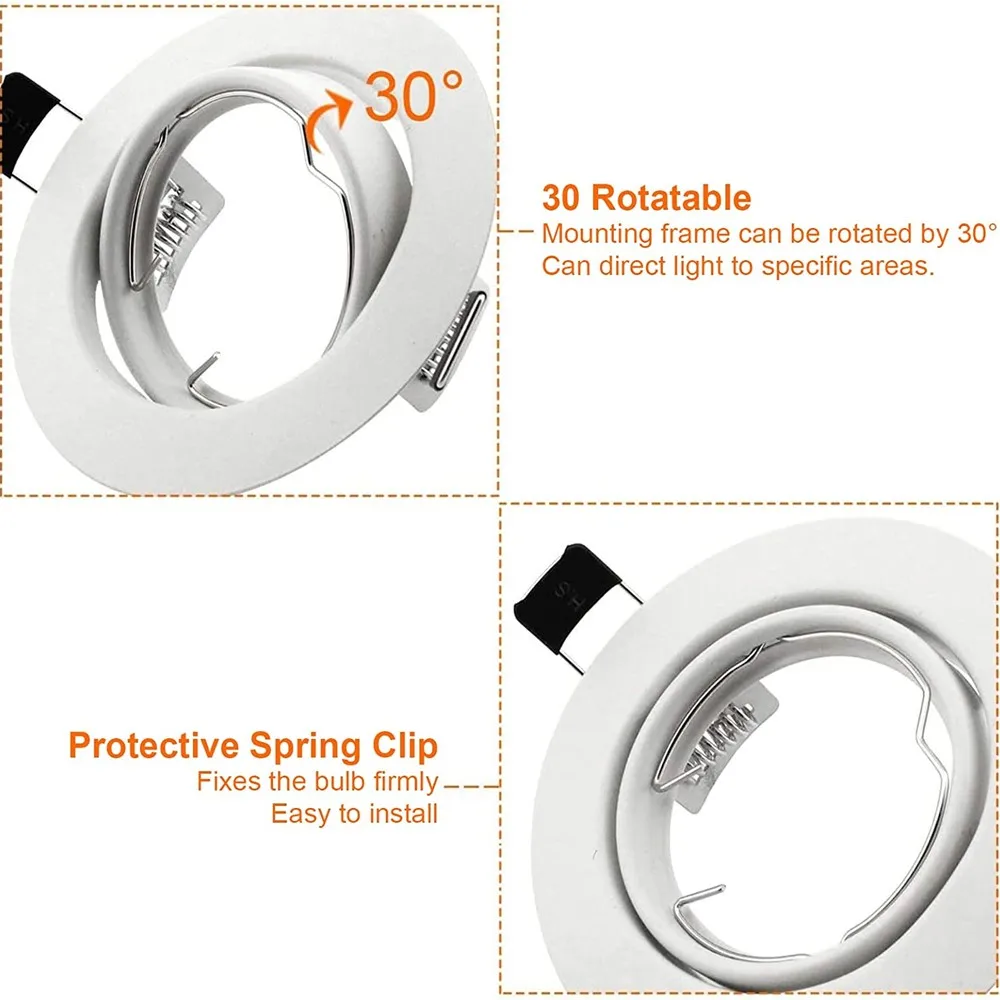 MR16 GU10 LED النازل الإطار تركيبات مستديرة قابل للتعديل النازل Led أصحاب انقطاع لحامل لمبة راحة LED بقعة ضوء