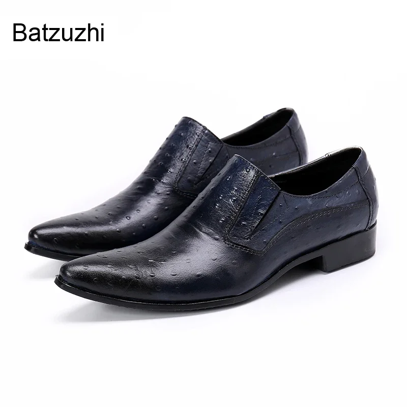 

Batzuzhi Italian Style Handmade Leather Dress Shoes Men Slip-on Formal Business Footwear Men's Shoes Pointed , Big Size US6-12